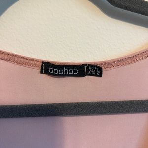 Blush pink draped body suit